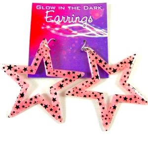 ⭐Glow In The🌠Dark🌠Pink Star Earrings⭐